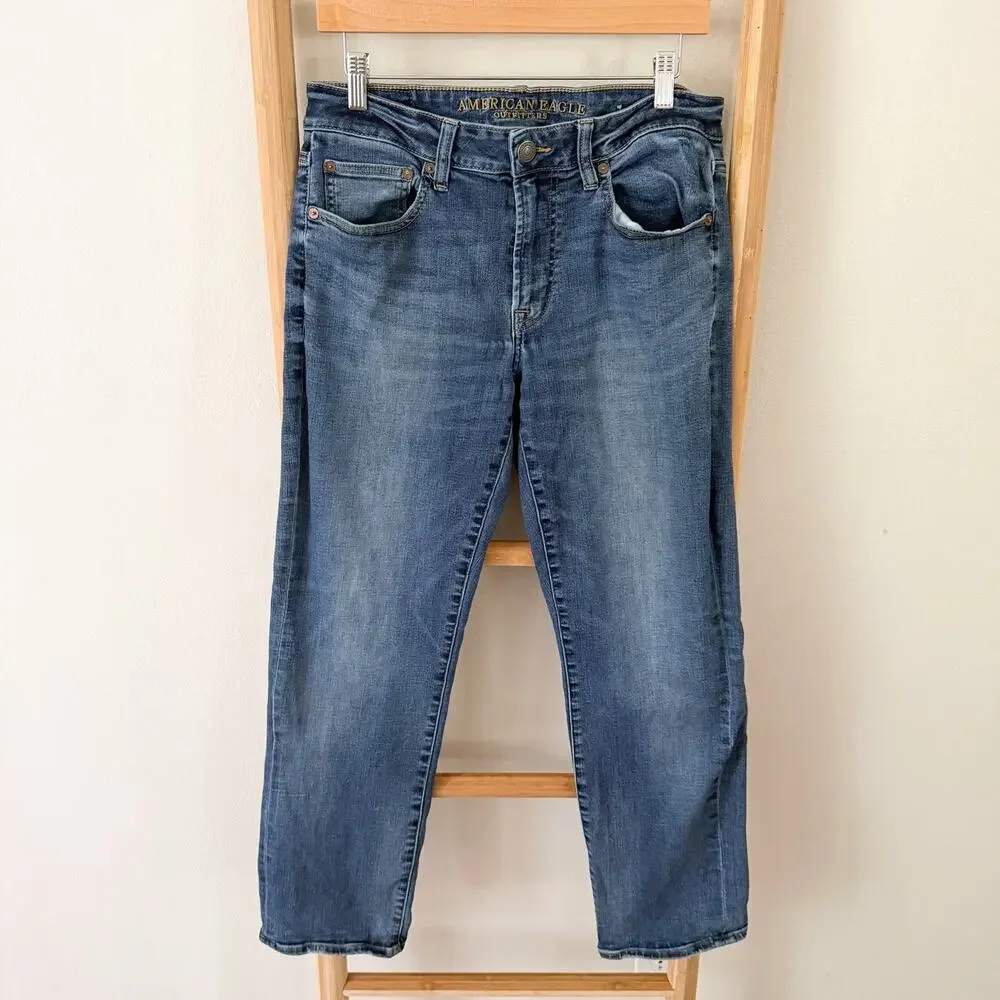 American Eagle Original Straight Extreme Flex Jeans Medium Wash 31x30 Stretch